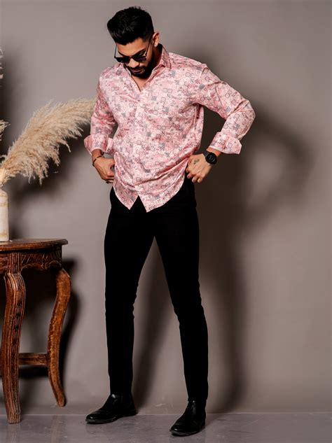 Pink Satin Print Premium Shirt – The Foomer