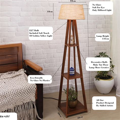 Buy HOMESAKE Wooden Floor Lamp from Homesake at just INR 5998.0
