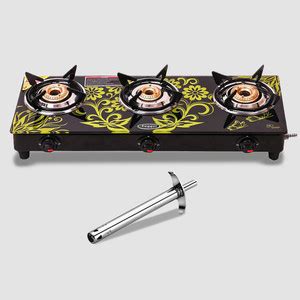 Fogger Vetro 3 Burner Glass Manual Gas Stove Price in India - Buy ...