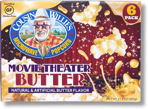Amazon.com: Cousin Willie's Microwave Popcorn Bags, Kettle Corn (6 Bags ...