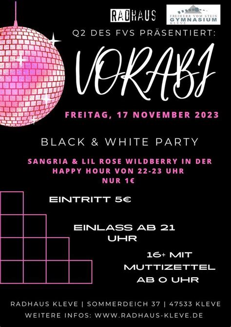 Vorabi: Black& White Party- Freiherr vom Stein Gymnasium, Radhaus Kleve ...
