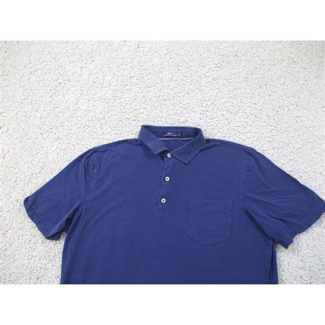 Vintage Johnnie O Shirt Mens Large Blue Polo Golf Preppy Button Cotton ...