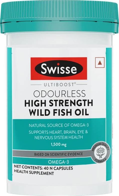 Swisse High Strength Fish Oil with 1500mg Omega 3 g for Heart, Brain ...