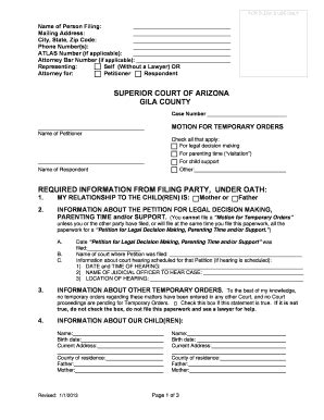 Fillable Online gilacountyaz For legal decision making Fax Email Print ...