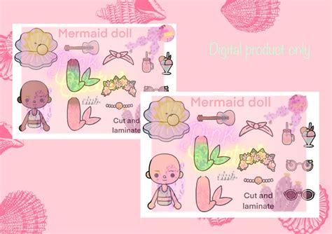 Buy Toca Boca Mermaid Paper Doll Printable Online in India - Etsy