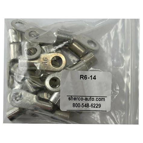 Buy 100) Non-Insulated 6 AWG Gauge Ring Connector 1/4 Stud Electrical ...