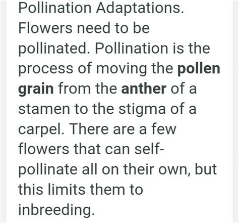 Four adaptation of self pollination - Brainly.in