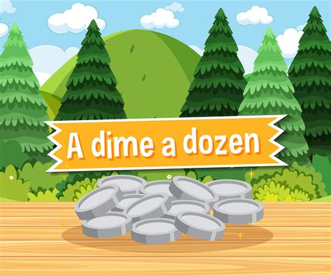 Idiom poster with A dime a dozen 1762216 Vector Art at Vecteezy
