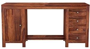 WOODSTAGE Wooden Study Table for Home Writing Office Desk/Computer ...