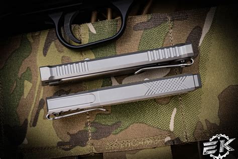 Reate EXO-M OTF Gravity Knife Titanium/Green Micarta 2.95" Drop Point SW