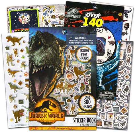 Buy Jurassic World Stickers and Temporary Tattoos Set - Party Favors ...