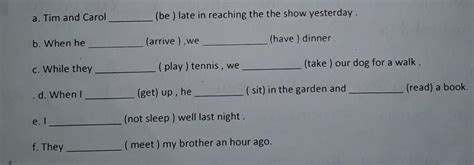 Complete the following sentences with the correct tense forms of the ...