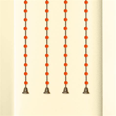 Party Propz Handmade Orange Pom Pom Hangings for Decoration with Golden ...