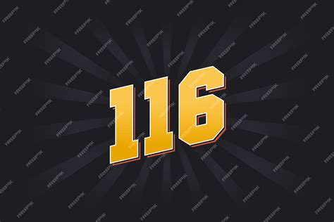 Premium Vector | Number 116 vector font alphabet yellow 116 number with ...