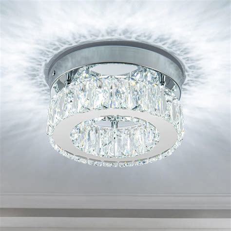 Amazon.com: Tovomac 8 in Small Crystal Chandelier, Bright Flush Mount ...