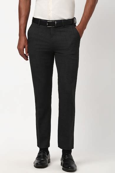 Buy Men Grey Check Trousers Online - 39678845 | Peter England