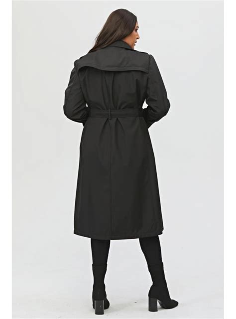 Black - Plus Size Trench coat