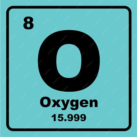Premium Vector | Oxygen icon chemical element in the periodic table