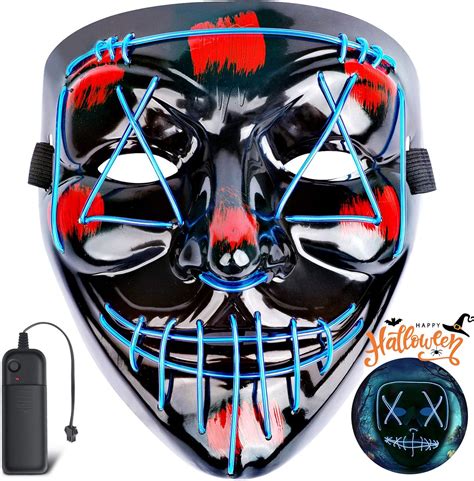 Buy Coolflash Light Up Masks Purge Stitched LED Lighted Halloween Party ...