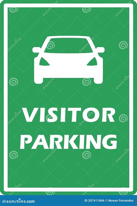 Visitor Parking Sign. Car Garage Board. Gest Automobile Park Area. Flat Green Color Vector Stock ...