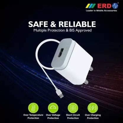 Buy ERD Mobile Charger with Micro USB Cable, 2.0 AMP (Fast Charging ...