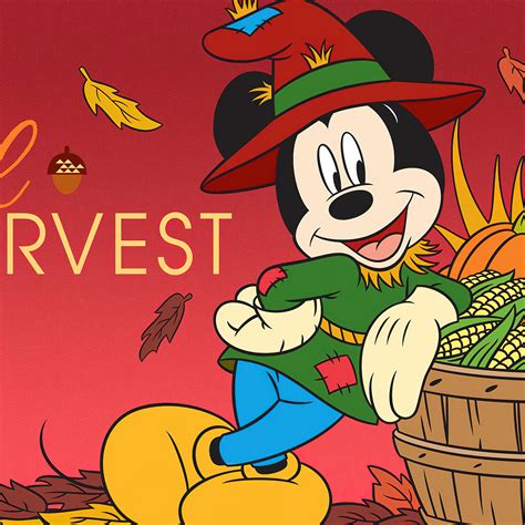 Fall Wallpaper 4K, Thanksgiving, Mickey Mouse