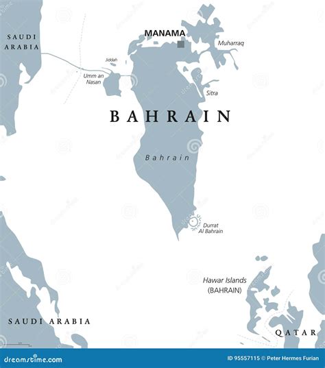 Bahrain political map stock vector. Illustration of arabian - 95557115 - political map of bahrain