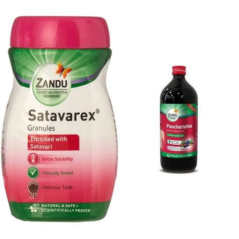 Buy Zandu Satavarex Granules, 210 g & Zandu Pancharishta, 650 ml Online ...