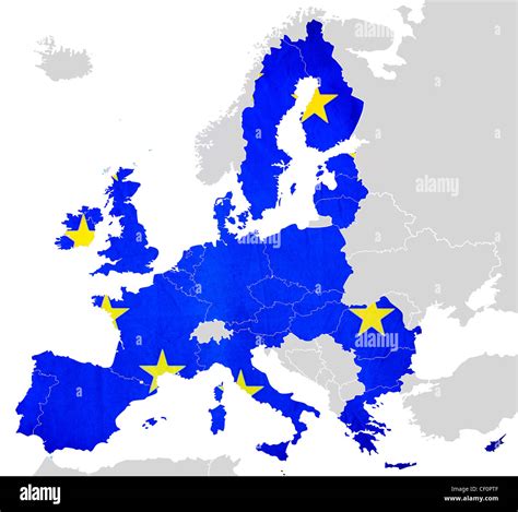 Map of European Union countries isolated Stock Photo - Alamy