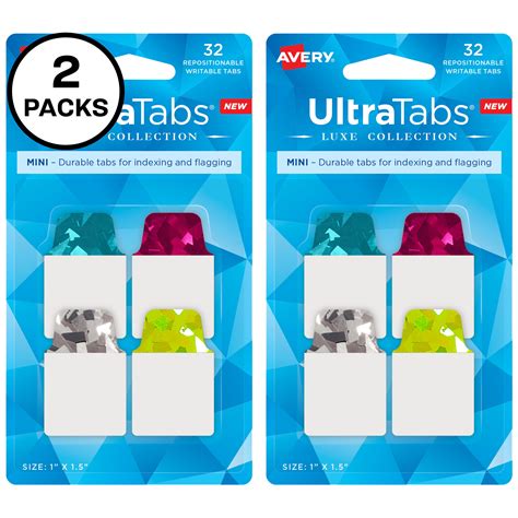 Avery Ultra Tabs, 1" x 1.5", 64 Prismatic Tabs (2 Pack of 74146 ...