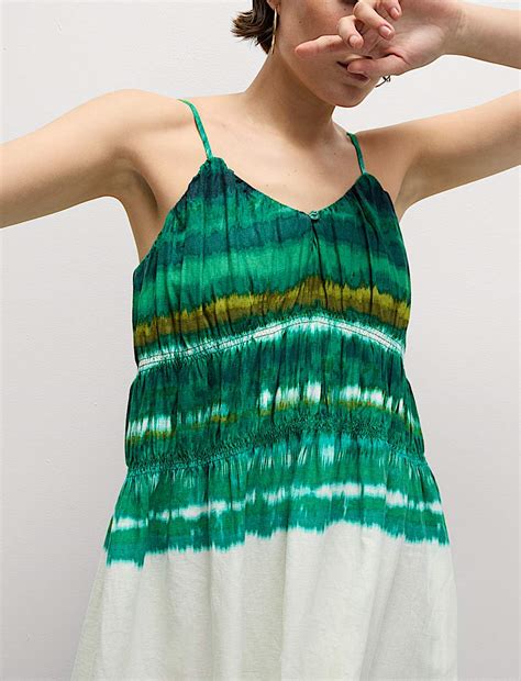 Buy Linen Rich Strappy V Neck Swing Dress at Marks & Spencer