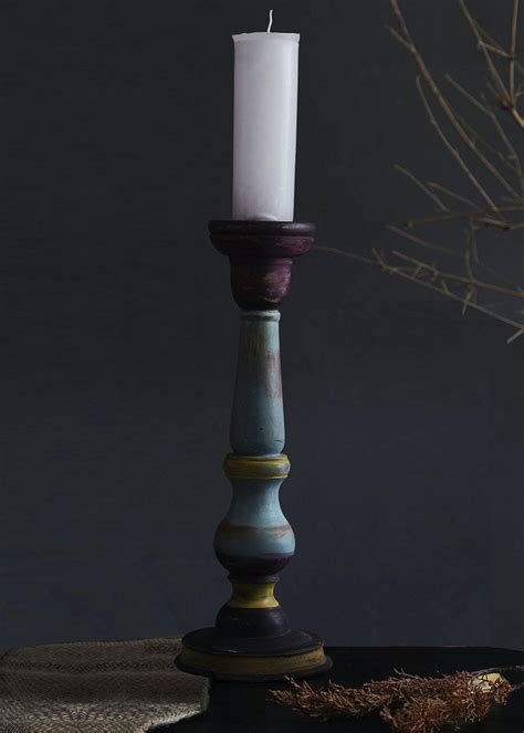 Get Antique or Pastel Blue Wooden Candleholder Set of 3 at ₹ 1055 | LBB ...