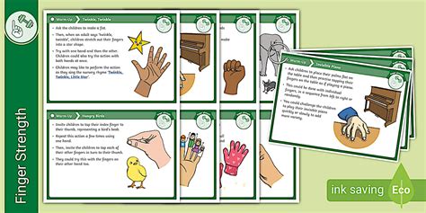 Fine Motor Skills: Finger Strength Warm-Up Cards | Twinkl