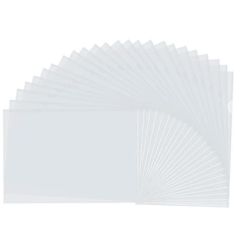 SNDIA L-Type A4 Transparent Plastic Clear Document Folder (24-Pack ...