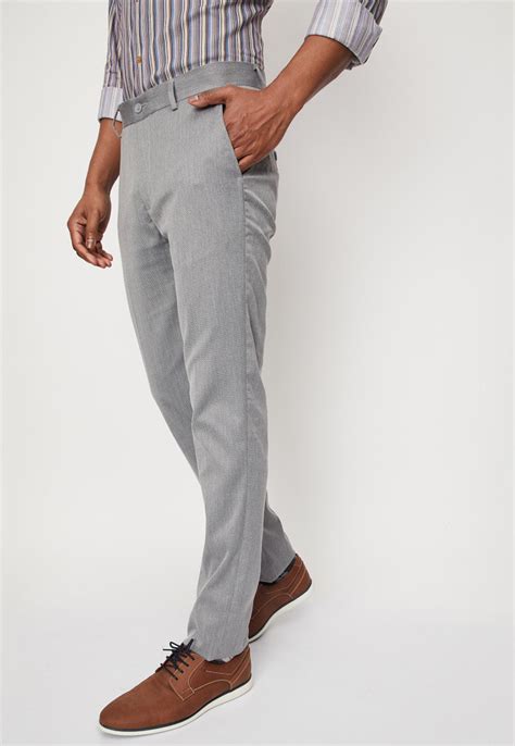 Buy Men Woven Carrot Fit Formal Trousers Online at just Rs. 1299.0 ...