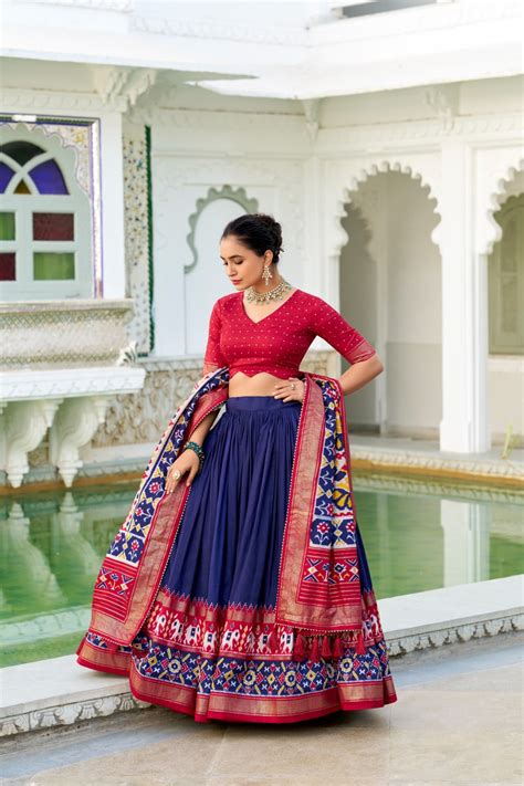 Patola Navy Blue Print With foil work Lehenga Choli – Vika Fab