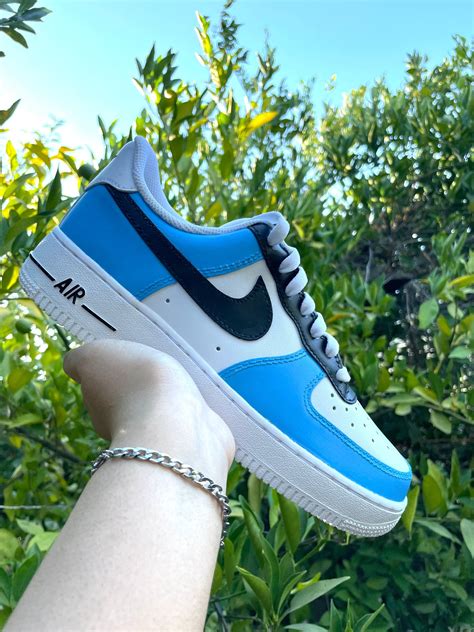 Black and Blue Custom Air Force 1 Inspired by University Blue - Etsy