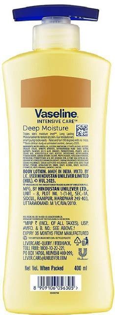 Vaseline Deep Moisture Body Lotion | For Cushion Soft Skin| With ...