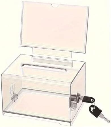 bnf® Transparent Suggestion Box Lockable Money Collecting Box for ...