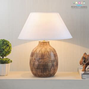 Flipkart Perfect Homes Samsula natural carved wood table lamp Table ...