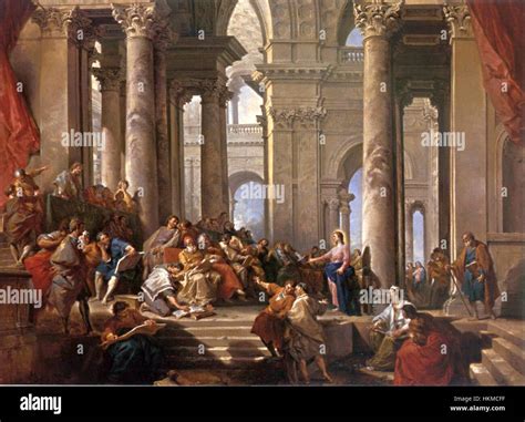 Jesus in the temple among the doctors hi-res stock photography and ...