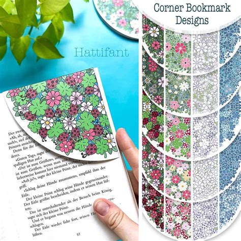 COLORED VERSION | DIY Flower Doodle Corner Bookmarks