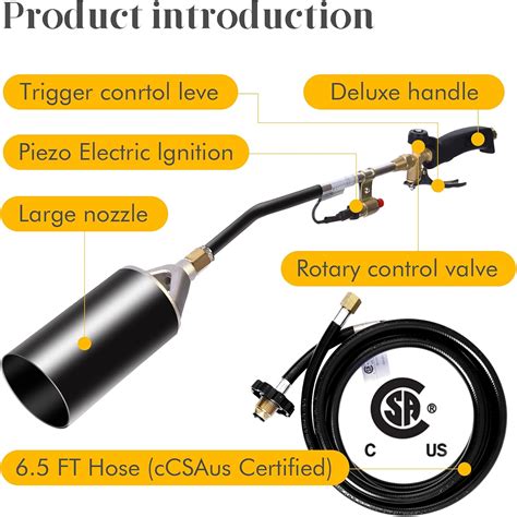 Buy Heavy Duty Propane Torch Weed Burner, flamethrower, High Output ...