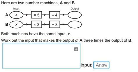 Here are two number machines, A and B. Both machines have the same ...