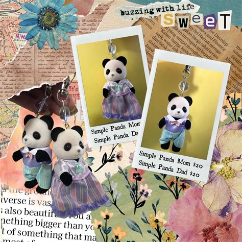 Calico Critter Panda Parents Keychains - Etsy