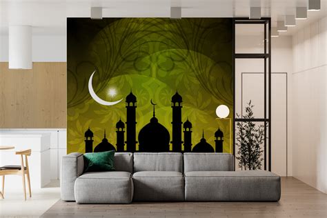 Stunning Chand View With Mosque Islamic Wallpaper – Myindianthings