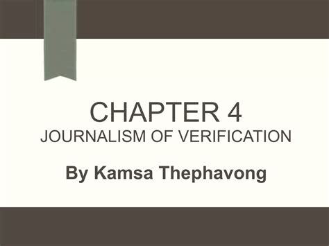 Kamsa T The Elements of Journalism Chapter 4 | PPTX