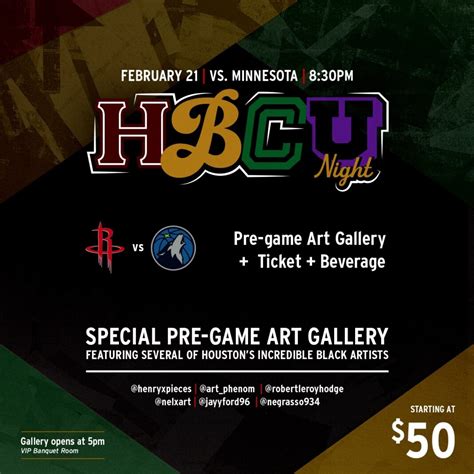 Houston Rockets vs. Minnesota Timberwolves: HBCU Night at Toyota Center ...