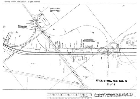 Plat Map of Great Northern Facilities at Williston, North Dakota, 1961 ...