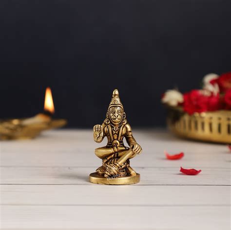 Small Brass Lord Hanuman Idol for Home Temple - 3" Height – Budhshiv.com